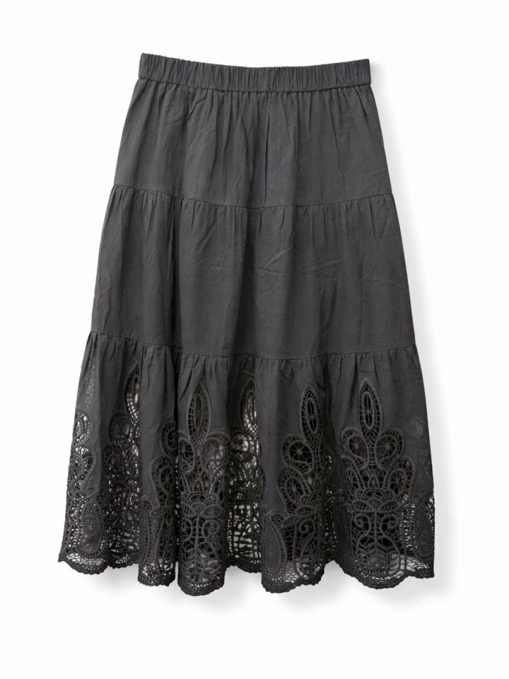 חצאית שילוב קרושה בצבע שחור