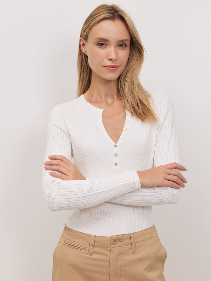 סריג ריב שינה PROMO בצבע אופוויט