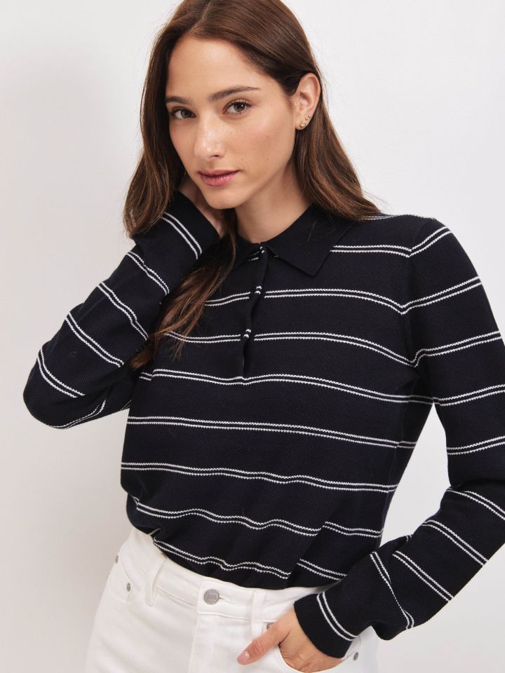 סריג שינה פסים PROMO בצבע נייבי