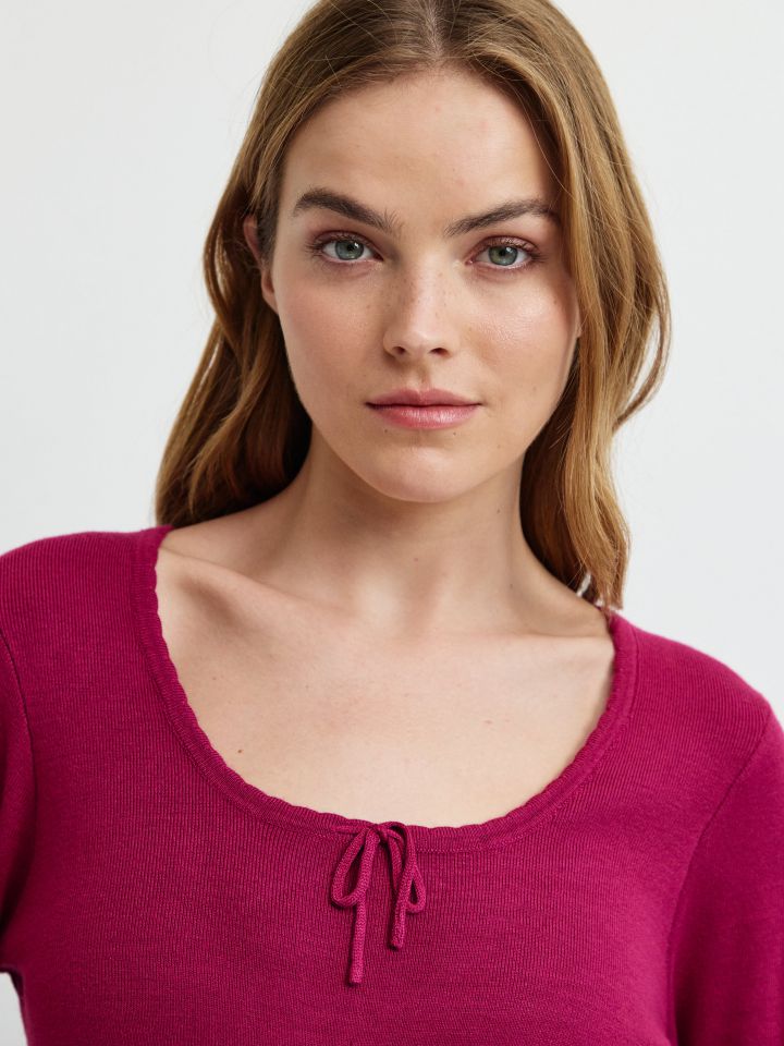 סריג שרוך קשירה PROMO בצבע דובדבן