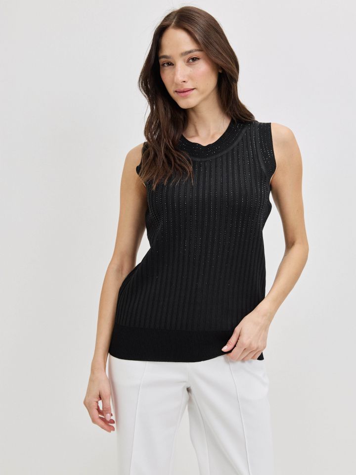 סריג דמוי יהלומים בצבע שחור