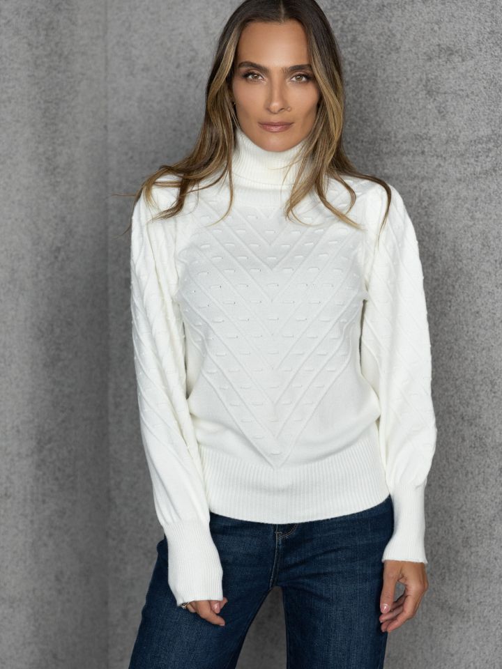 סריג גולף SHIRA בצבע אופוויט