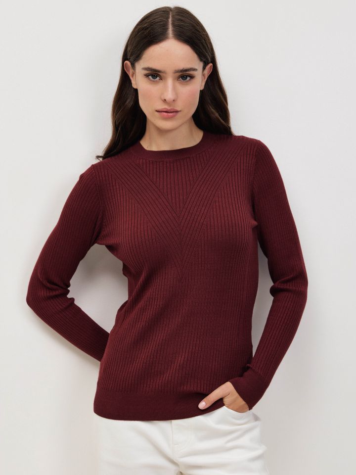 סריג ריבים ניקי PROMO בצבע בורדו