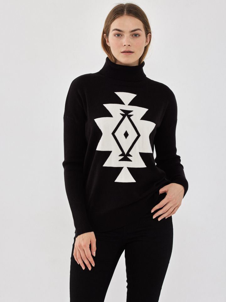 סריג פרונט ג’קרט בצבע שחור