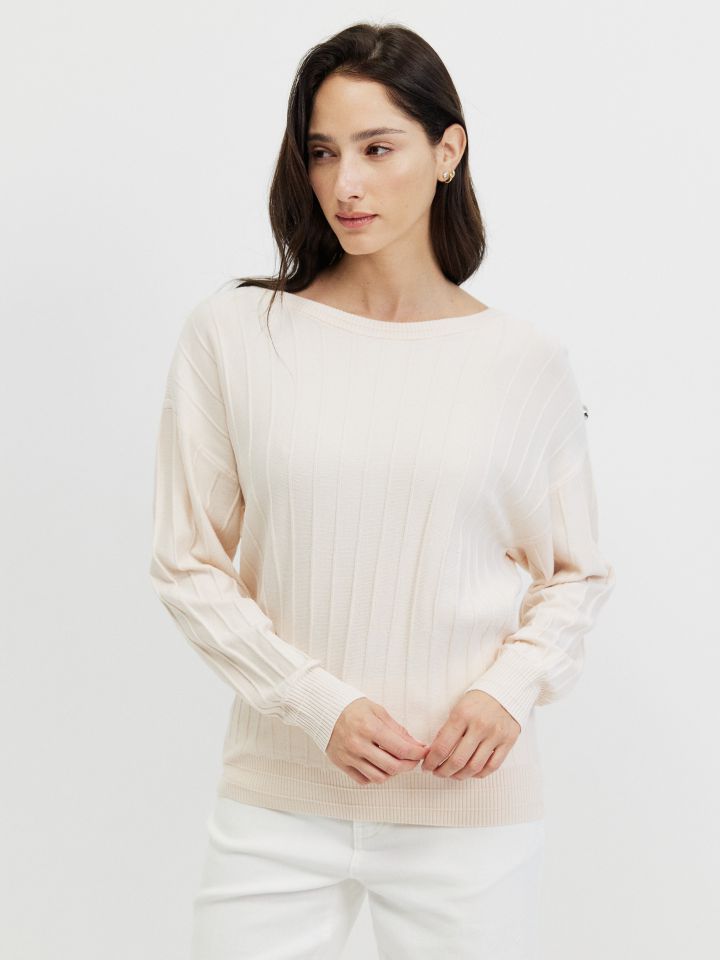 סריג כפתורים בכתף PROMO בצבע בייז’