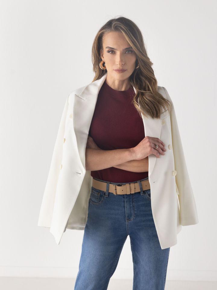 סריג חצי גולף PROMO בצבע בורדו