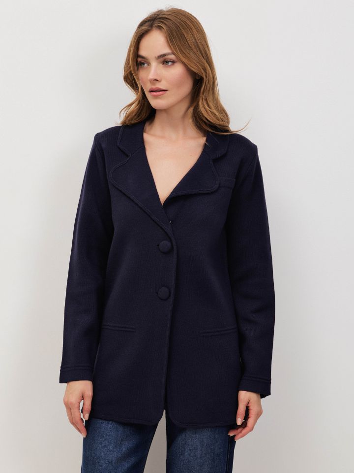 עליונית סריג SHIRA בצבע נייבי