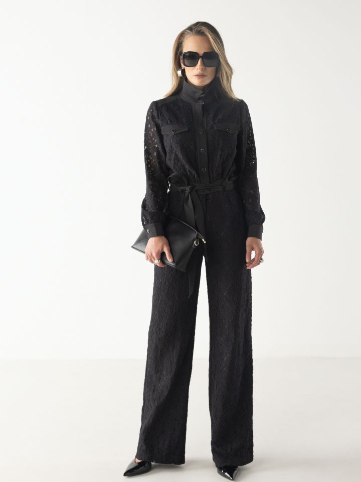 אוברול תחרה בצבע שחור