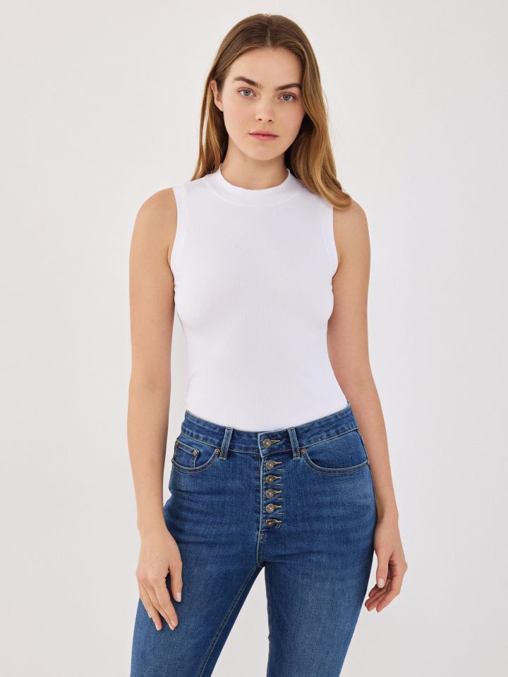 גופיה ריפס קולר PROMO בצבע לבן