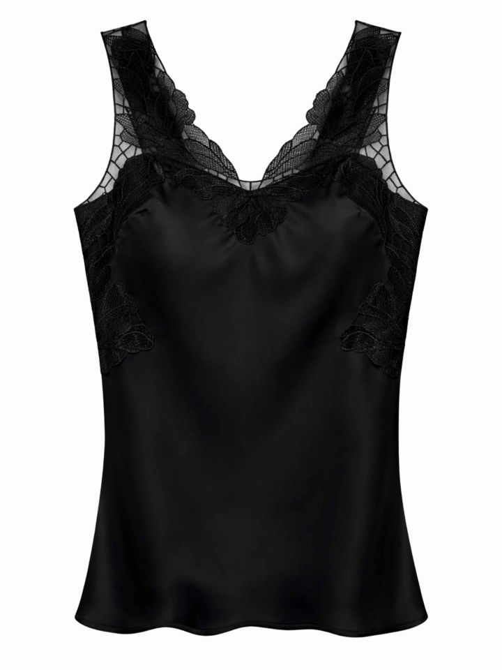 גופיה שילוב תחרות בצבע שחור