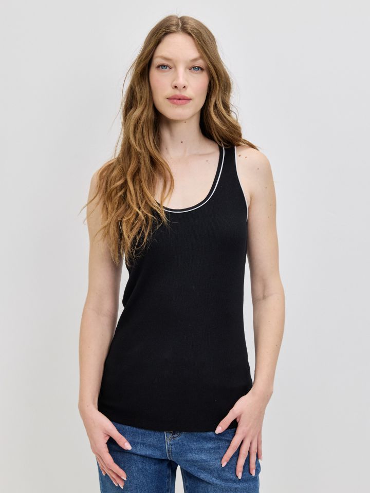 גופיה ריב פספול PROMO בצבע שחור