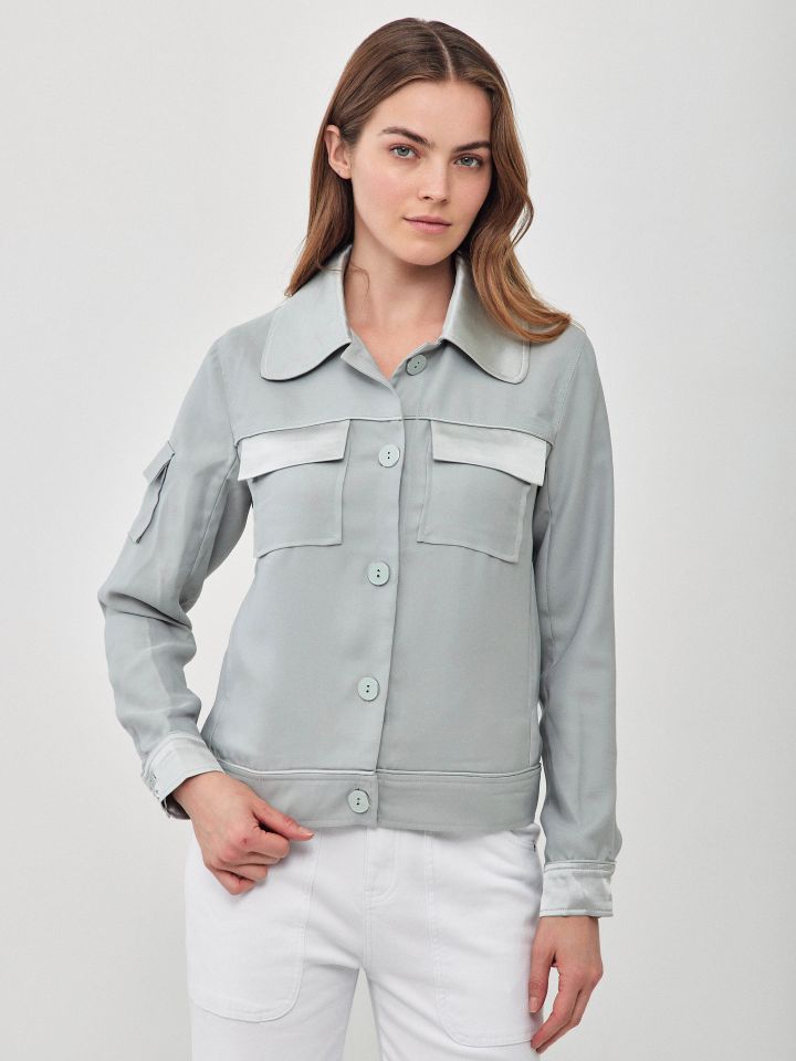 ג’קט כיסים ROMI PROMO בצבע ירוק בהיר