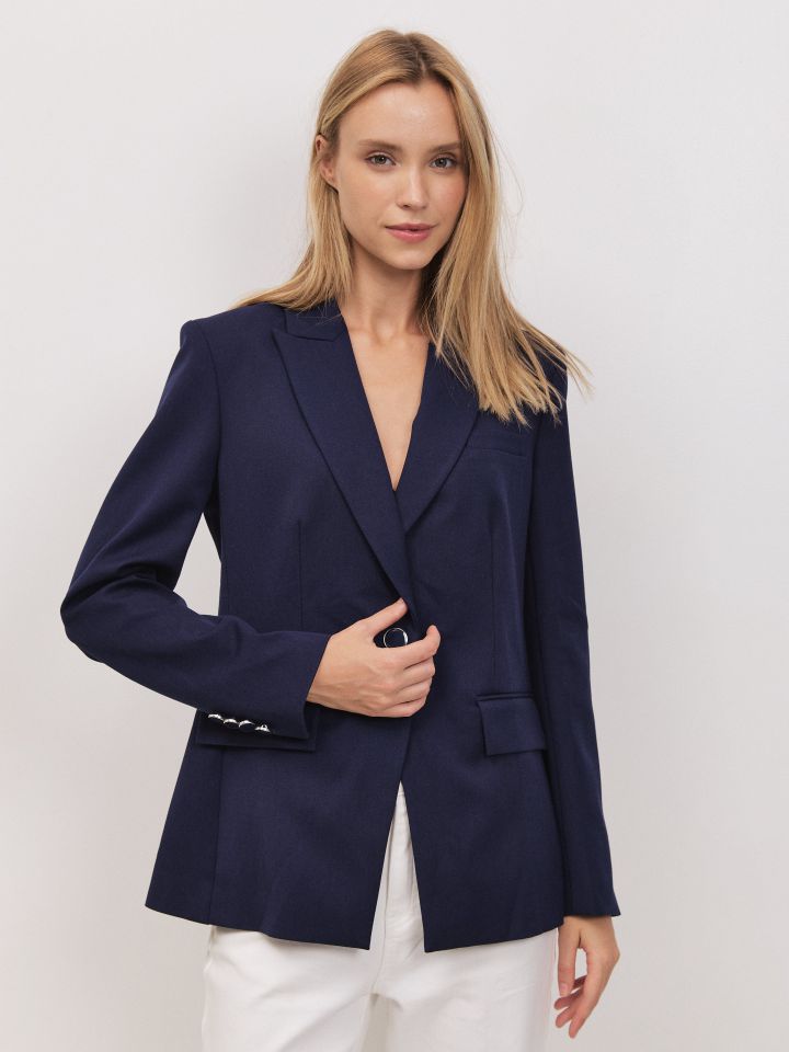 ג’קט כפתור PROMO בצבע נייבי