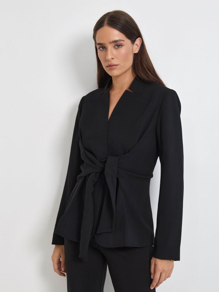 ג’קט קשירה PROMO בצבע שחור