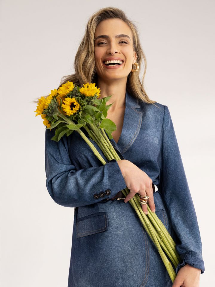 ג’קט INDIGO בצבע כחול אינדיגו