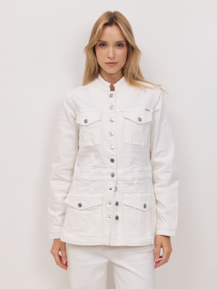 ג’קט ג’ינס כיסים בצבע אופוויט