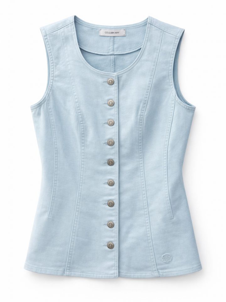 וסט כפתורים בצבע תכלת