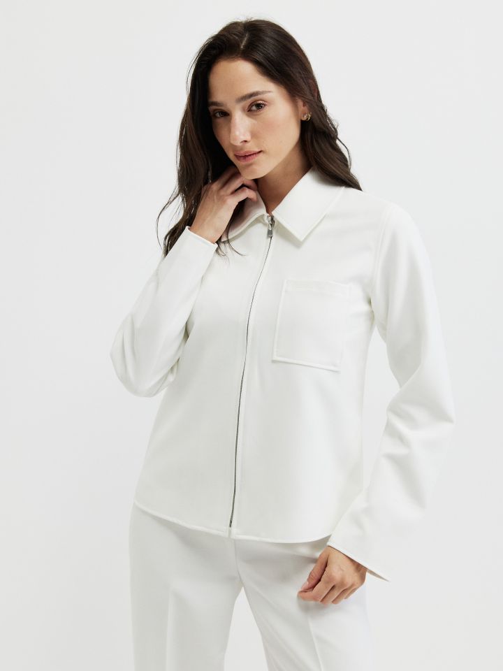 ג’קט רוכסן  PROMO בצבע אופוויט