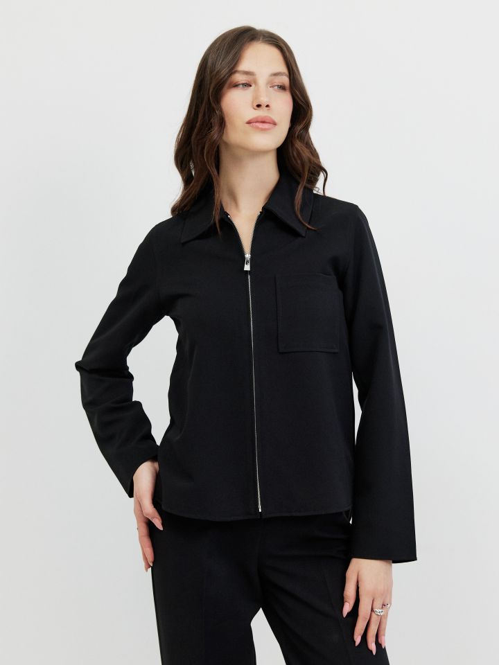 ג’קט רוכסן  PROMO בצבע שחור