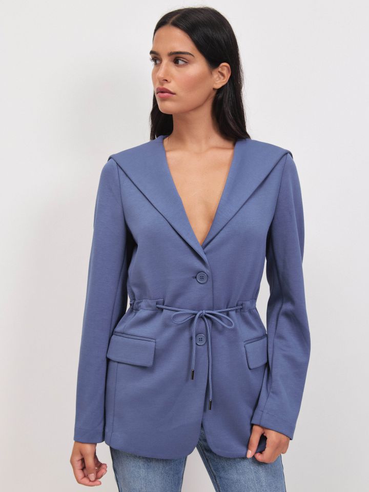 ג’קט קפוצ’ון PROMO בצבע כחול מעושן