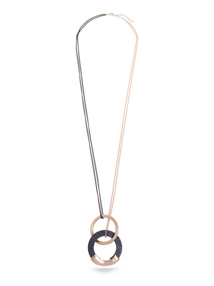 שרשרת חישוקים BLACK&GOLD בצבע זהב