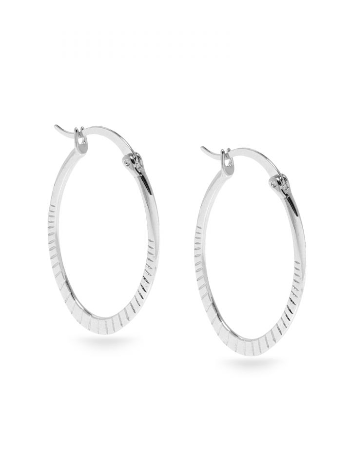 עגילים אובליים ELLA בצבע כסף