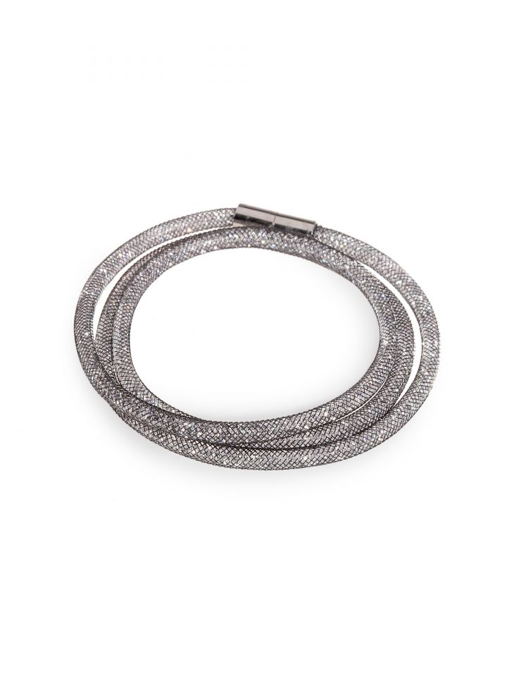 צמיד שכבות קריסטלים בצבע כסף