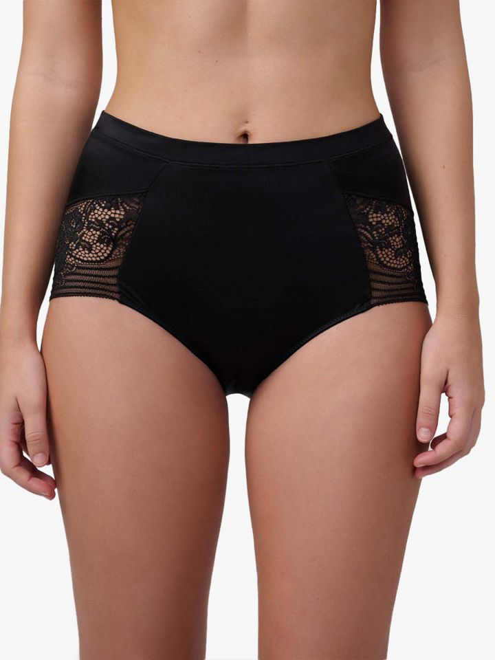 תחתון מקסי תחרה 6305-P בצבע שחור