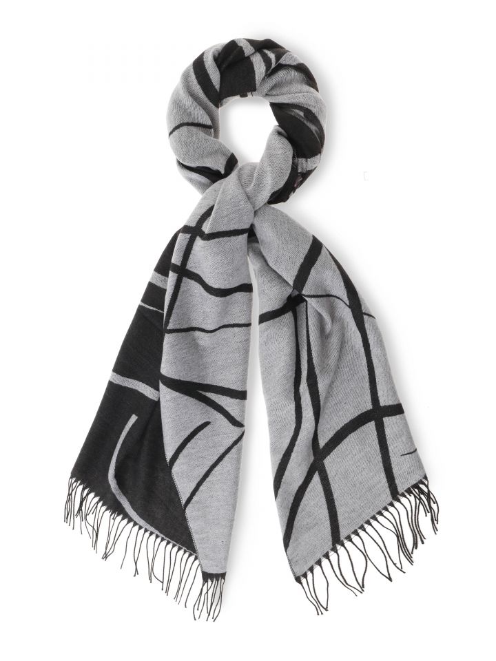 צעיף שילובים בצבע שחור/אופוויט