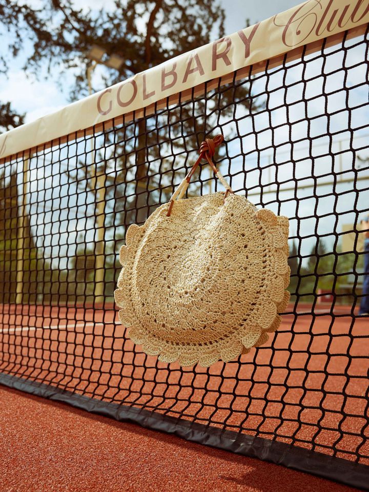 תיק קש FLOWER בצבע טיבעי