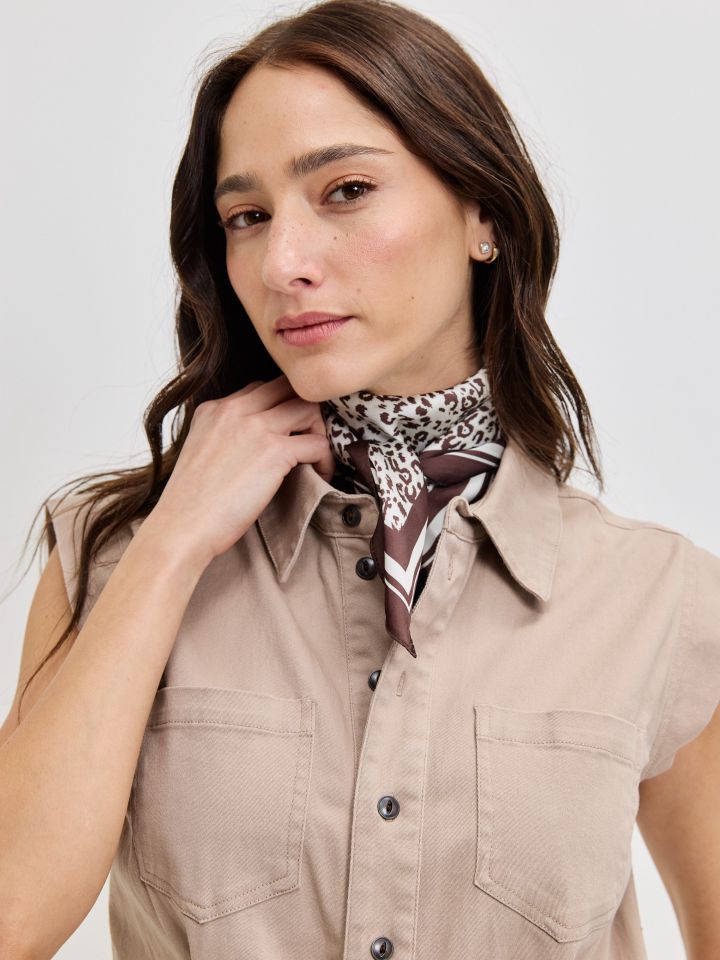 צעיף מודפס בצבע מנומר