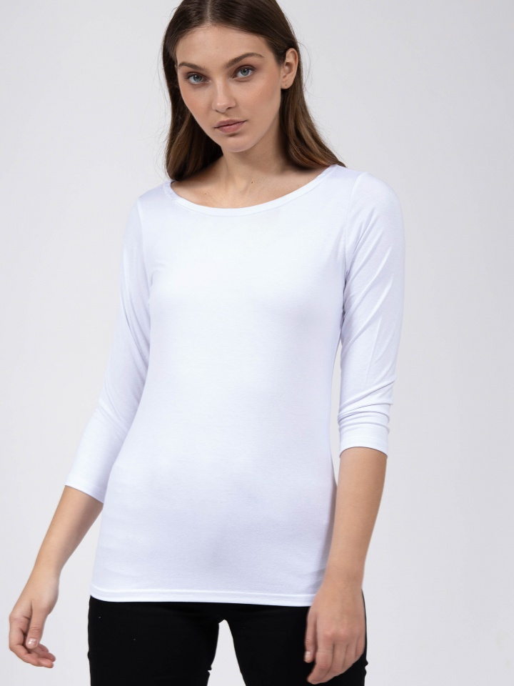 חולצה מודל שרוול 3 PROMO בצבע לבן